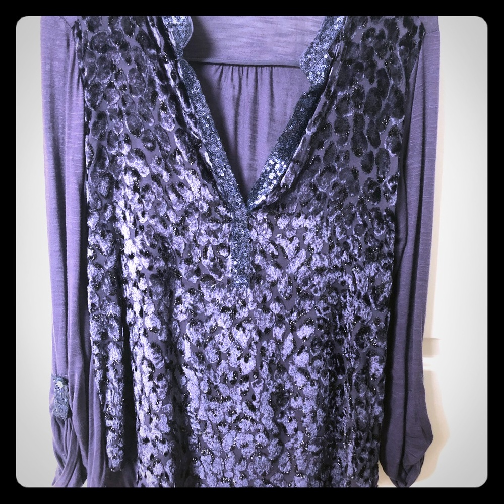 Purple silk & cotton blouse